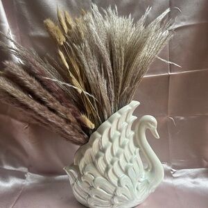 Vintage Hollywood Regency Iridescent Swan Vase
